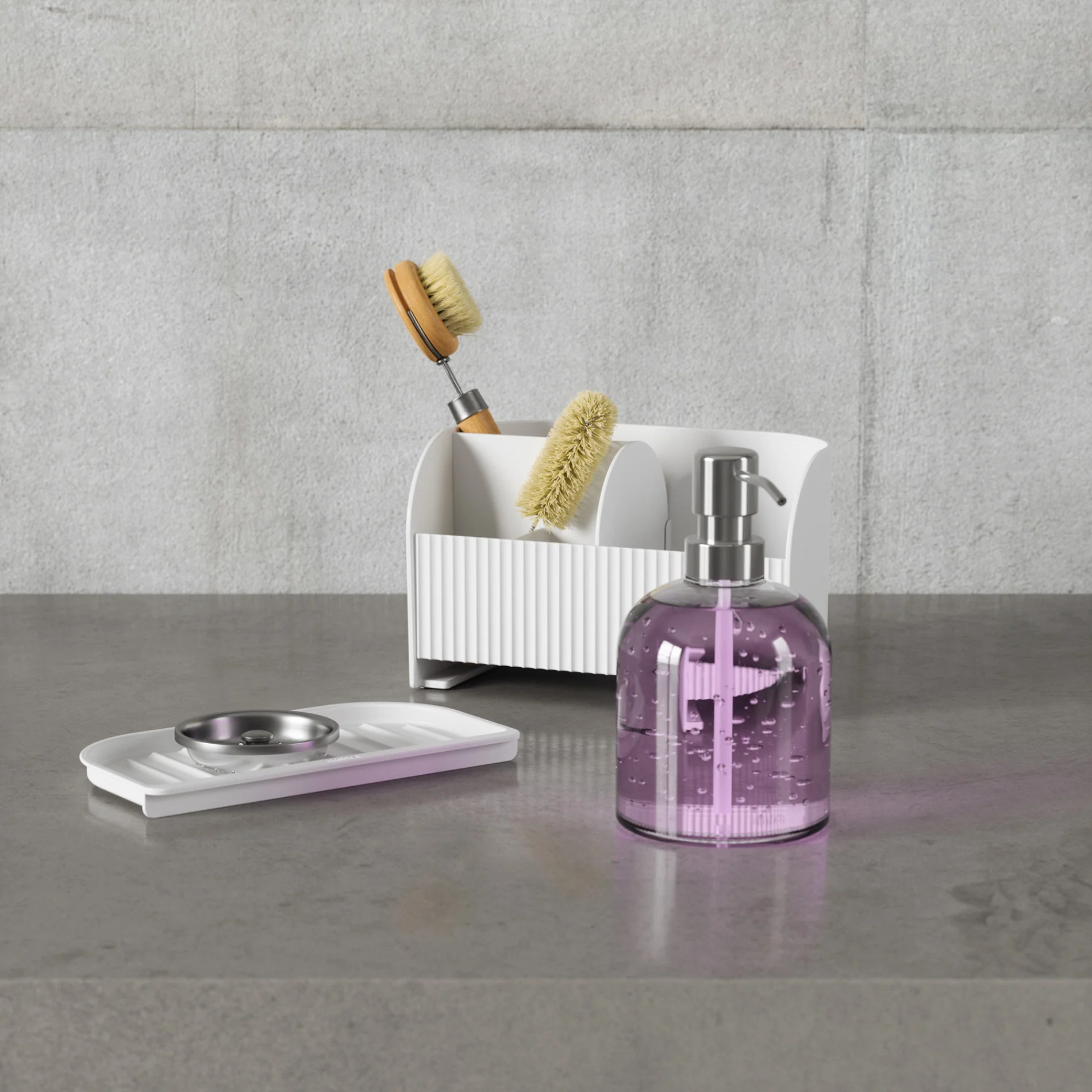 UMBRA Sling Sink Caddy with Soap Pump - Image 4