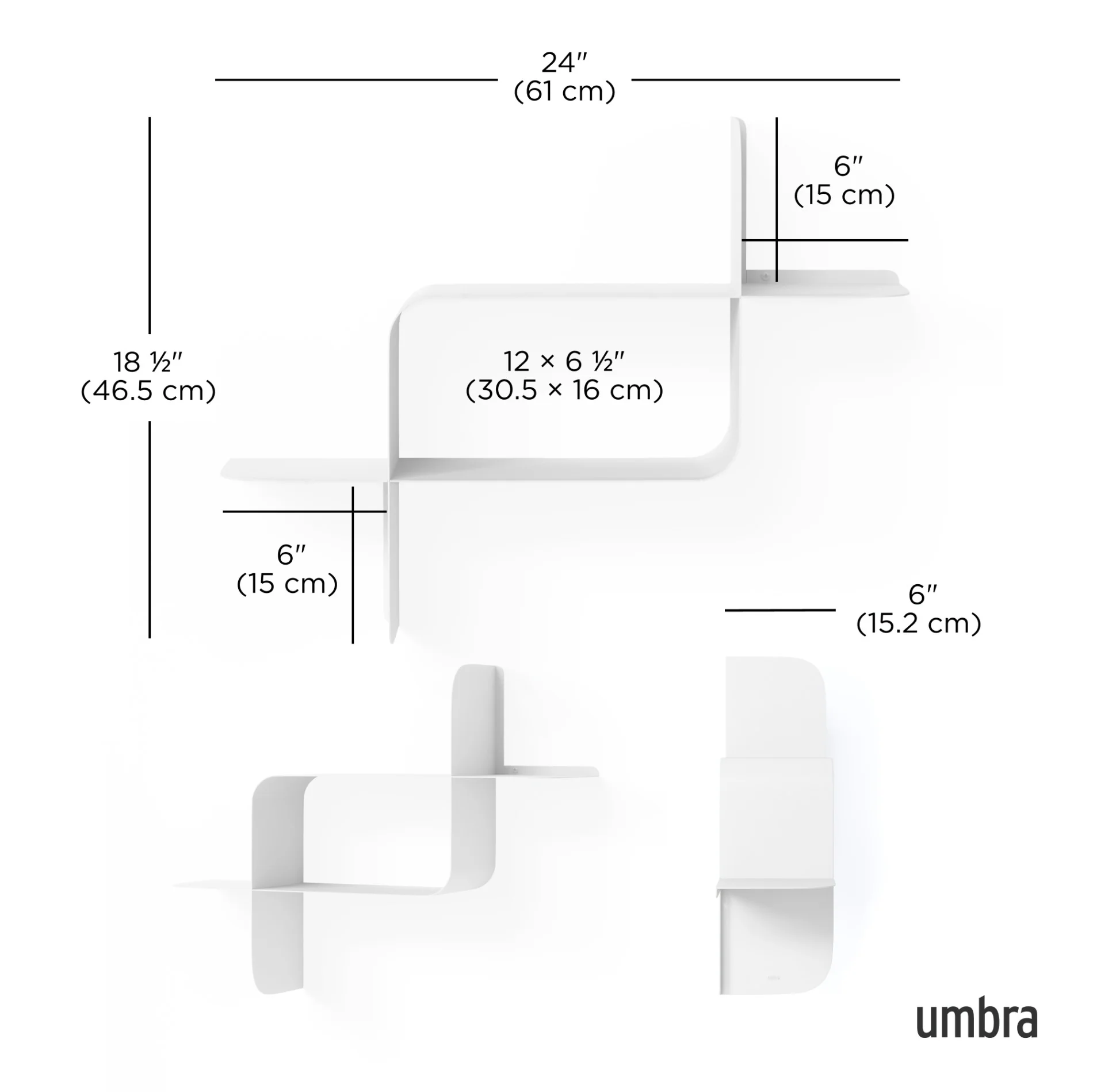 UMBRA Montage Metal Wall Shelves, Set of 2 - Image 10