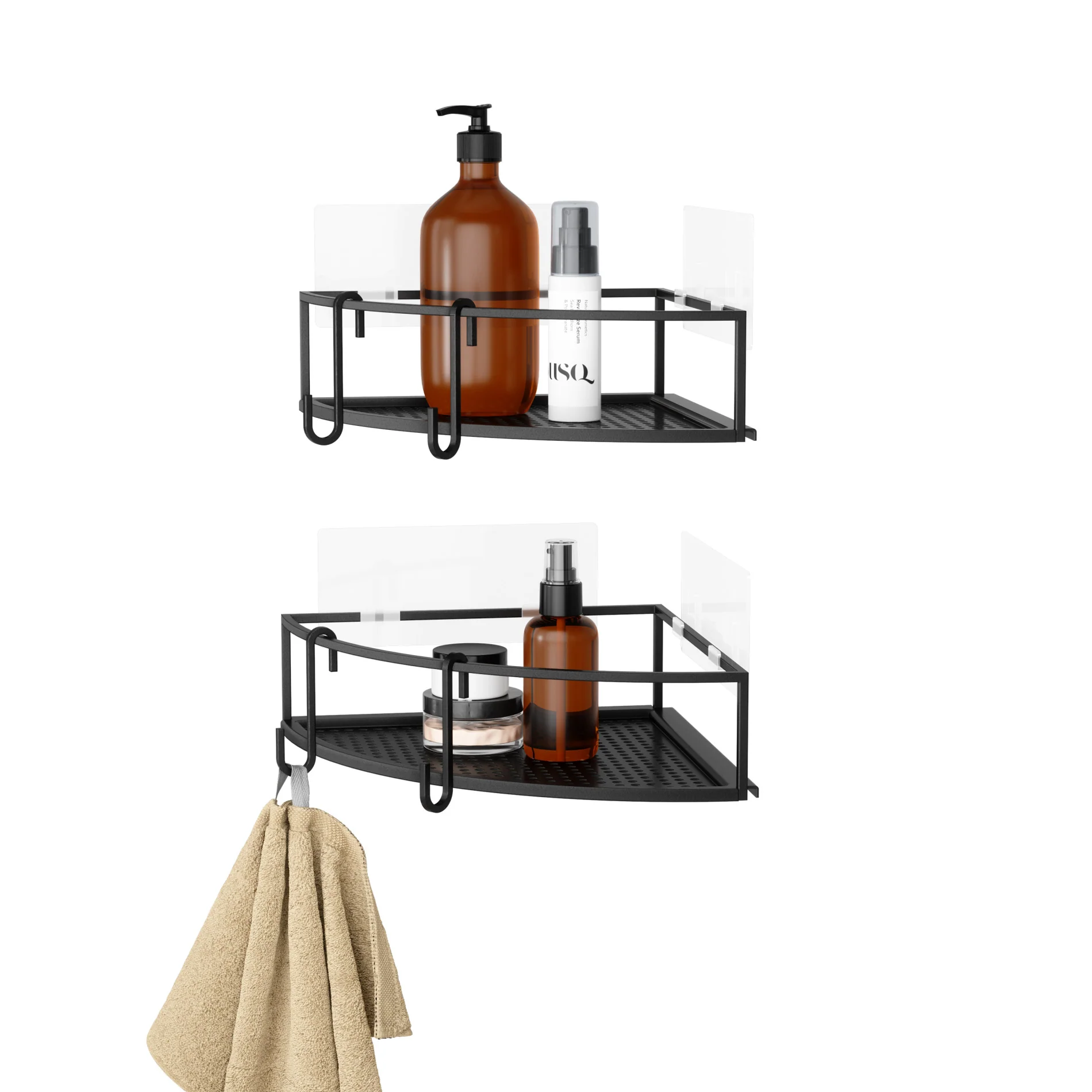 UMBRA Cubiko Adhesive Corner Bins, Set of 2