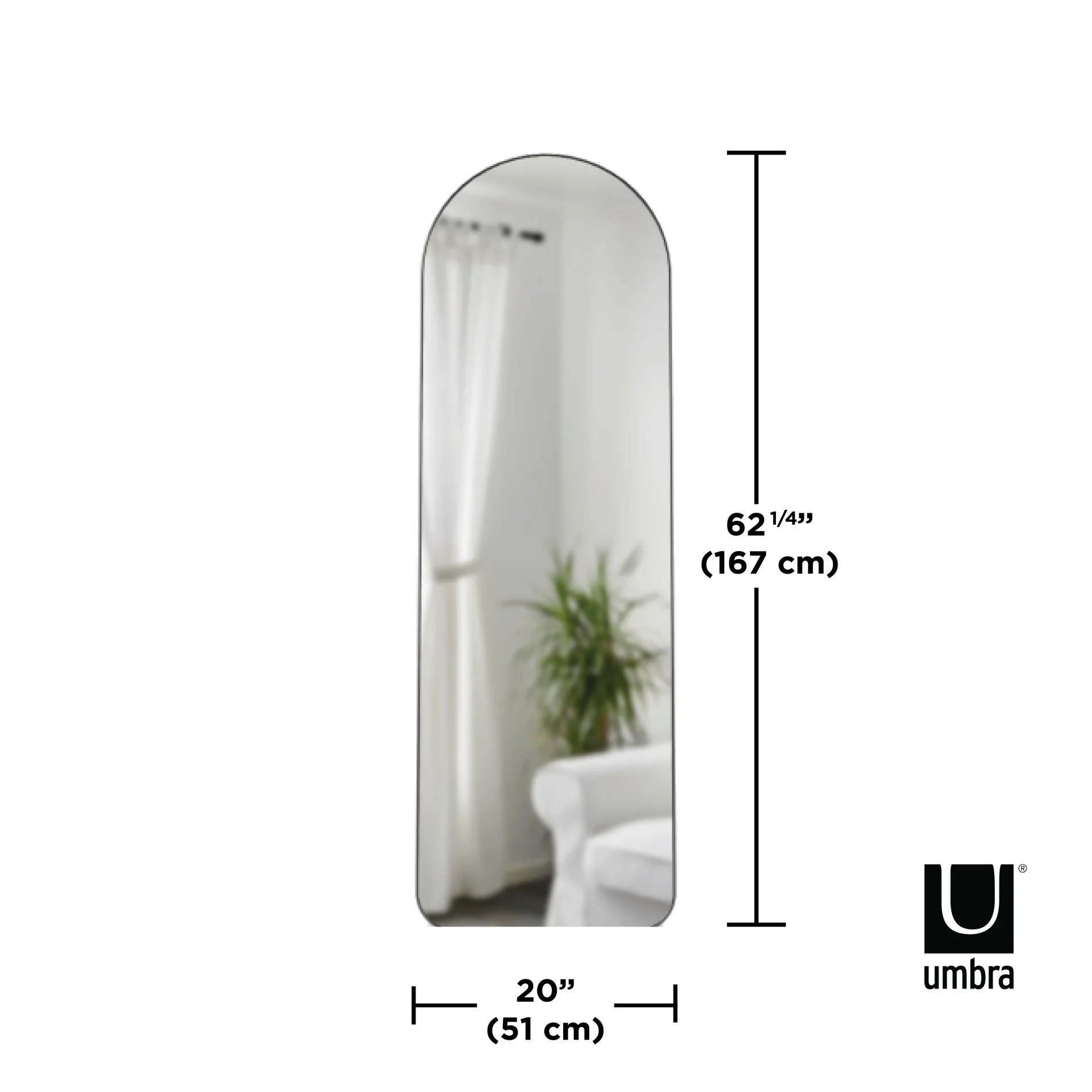UMBRA Hubba Arched Leaning & Wall Mirror - Image 7