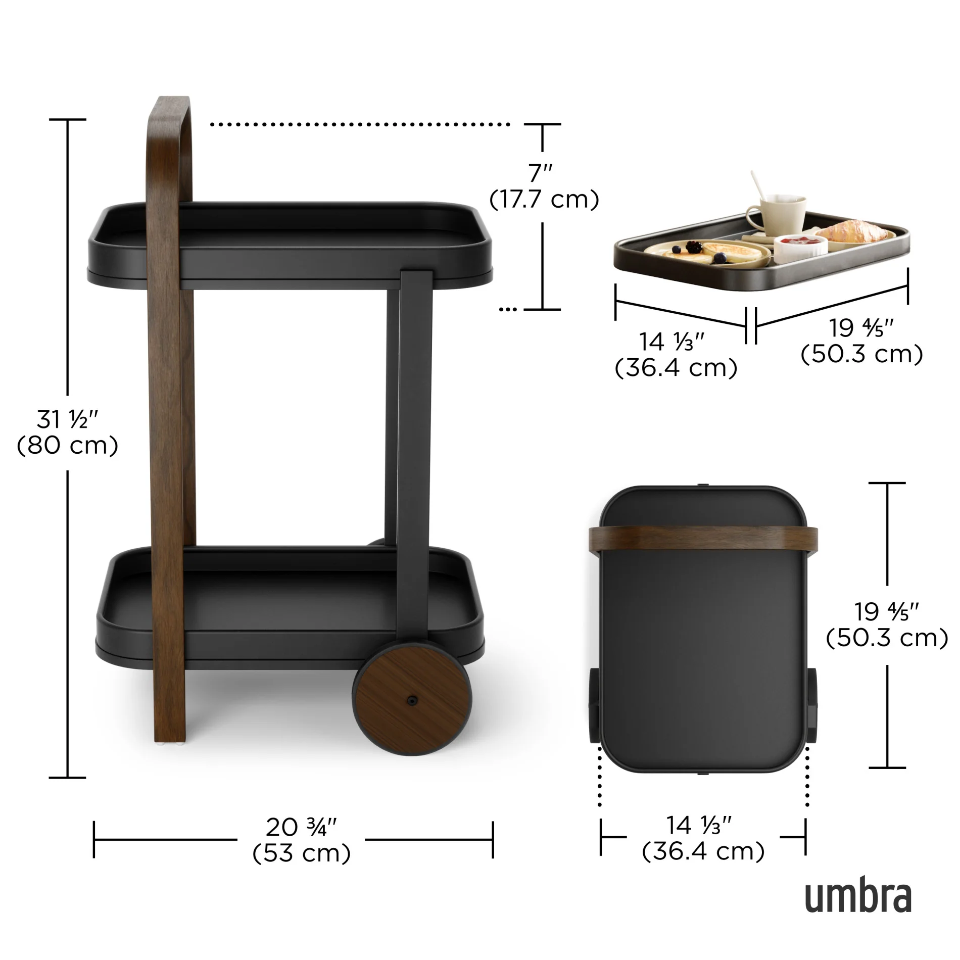 UMBRA Bellwood Bar & Storage Cart - Image 8