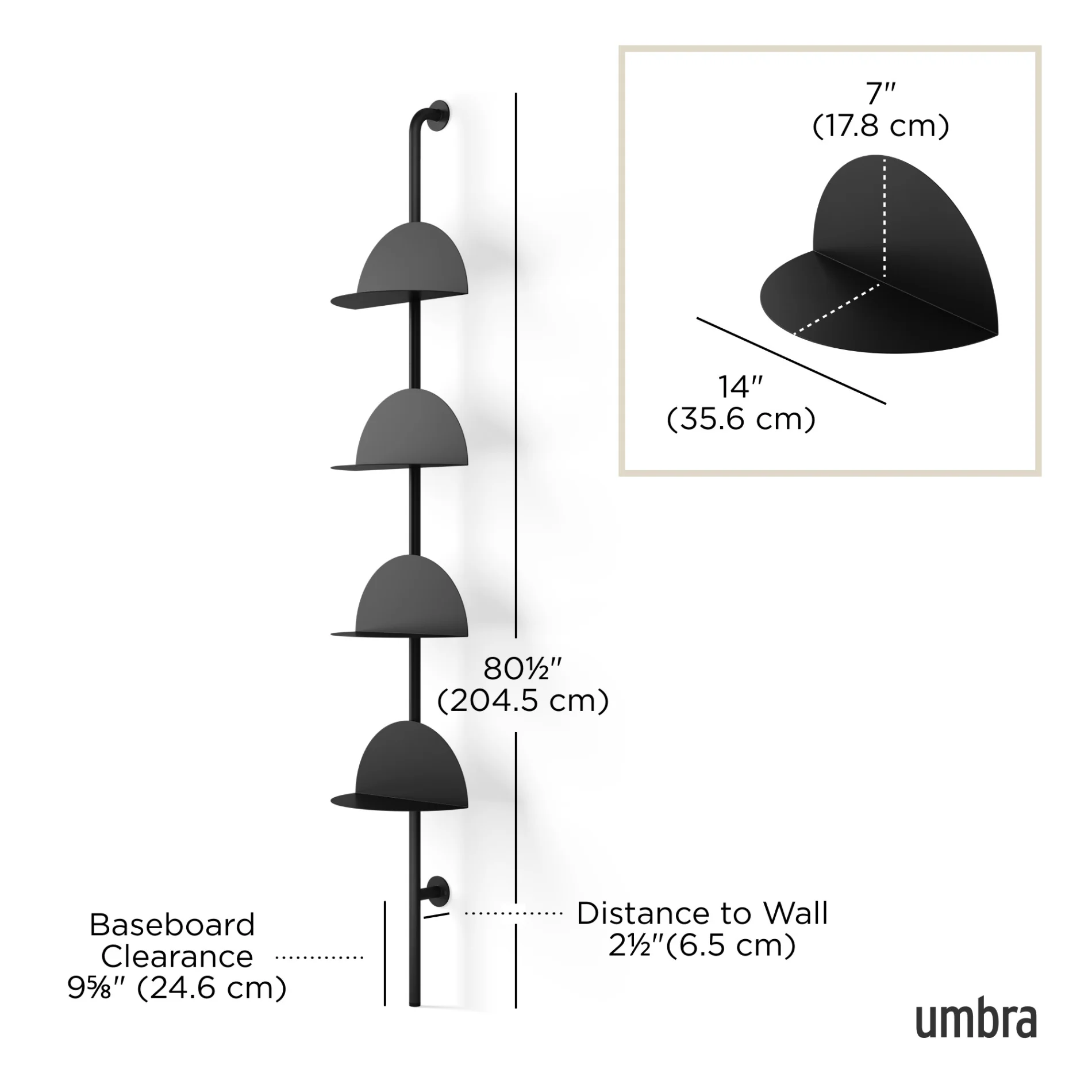 UMBRA Solis Adjustable Standing Shelf - Image 6