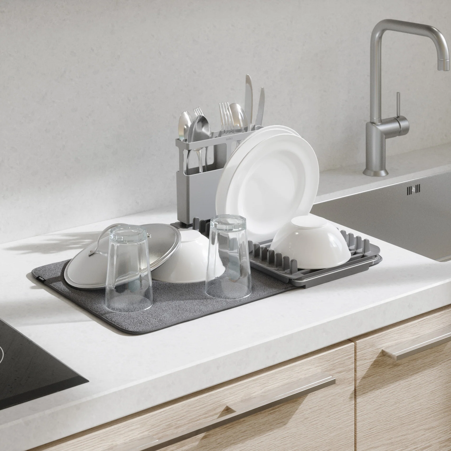 UMBRA UDry Over the Sink Dish Rack with Mat - Image 3