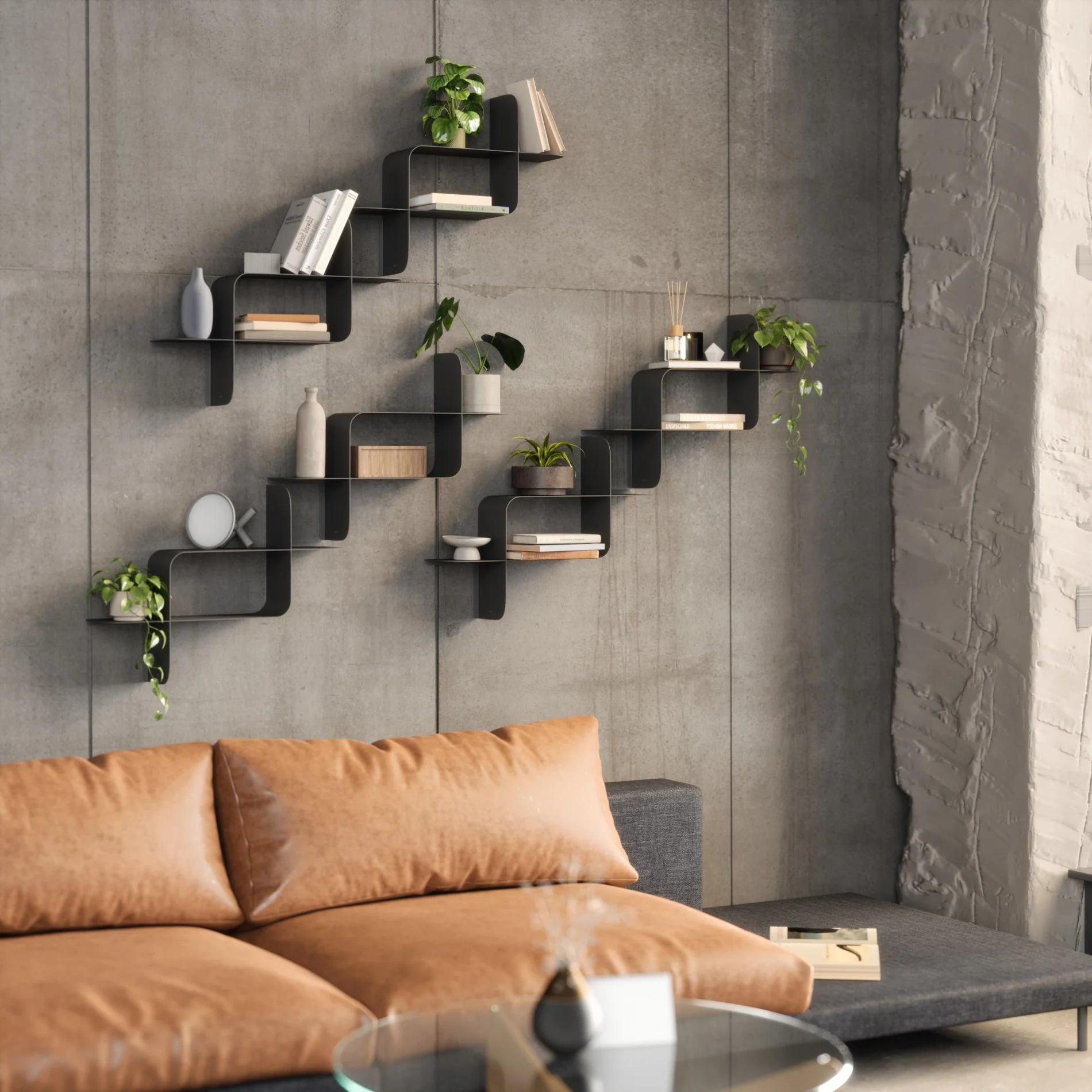 UMBRA Montage Metal Wall Shelves, Set of 2 - Image 3