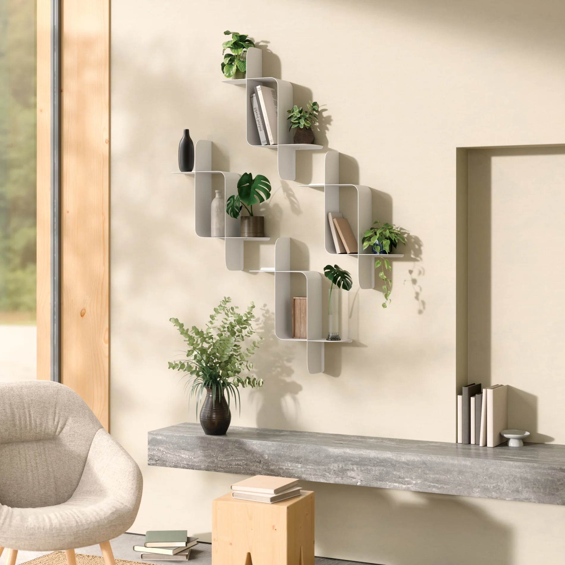 UMBRA Montage Metal Wall Shelves, Set of 2 - Image 7