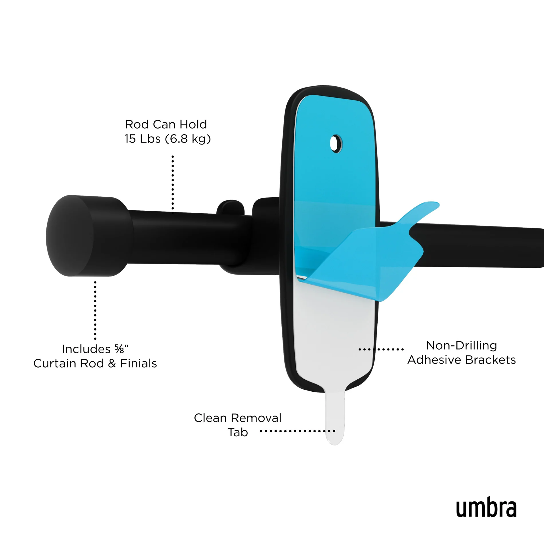 UMBRA Cappa Adhera Curtain Rod - Image 7