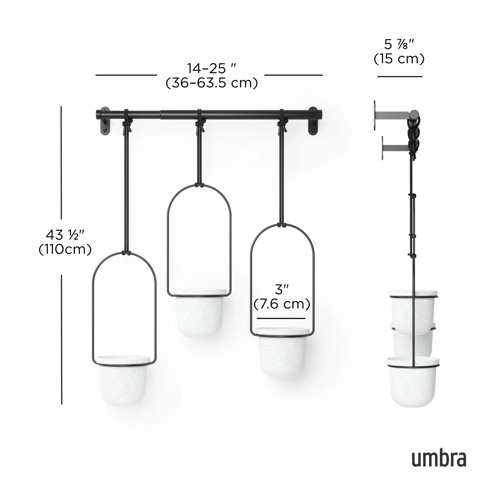 UMBRA Triflora Hanging Planters, Set of 3 - Image 6